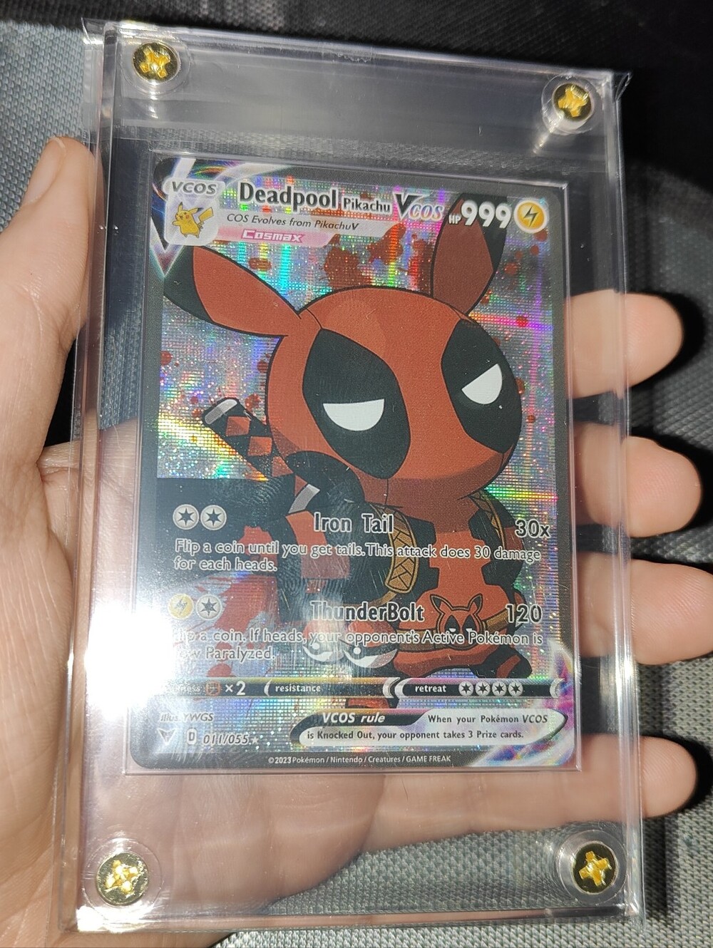 Deadpool VCOS Pikachu holo Marvel in Case Cosplay card Unofficial Chinese